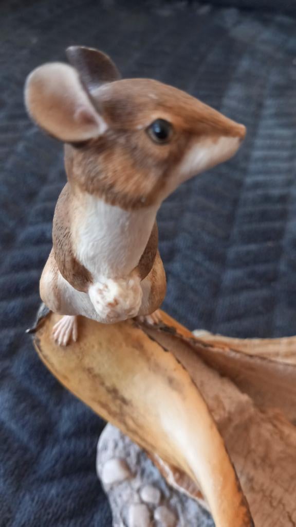 Muis op banaan Vintage Border Arts Handgemaakt 1985 Mouse, Ophalen of Verzenden
