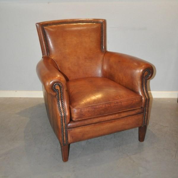 Model Roy, een schapenleren fauteuil, Gebruikt, Ophalen of Verzenden, 50 tot 75 cm, Leer