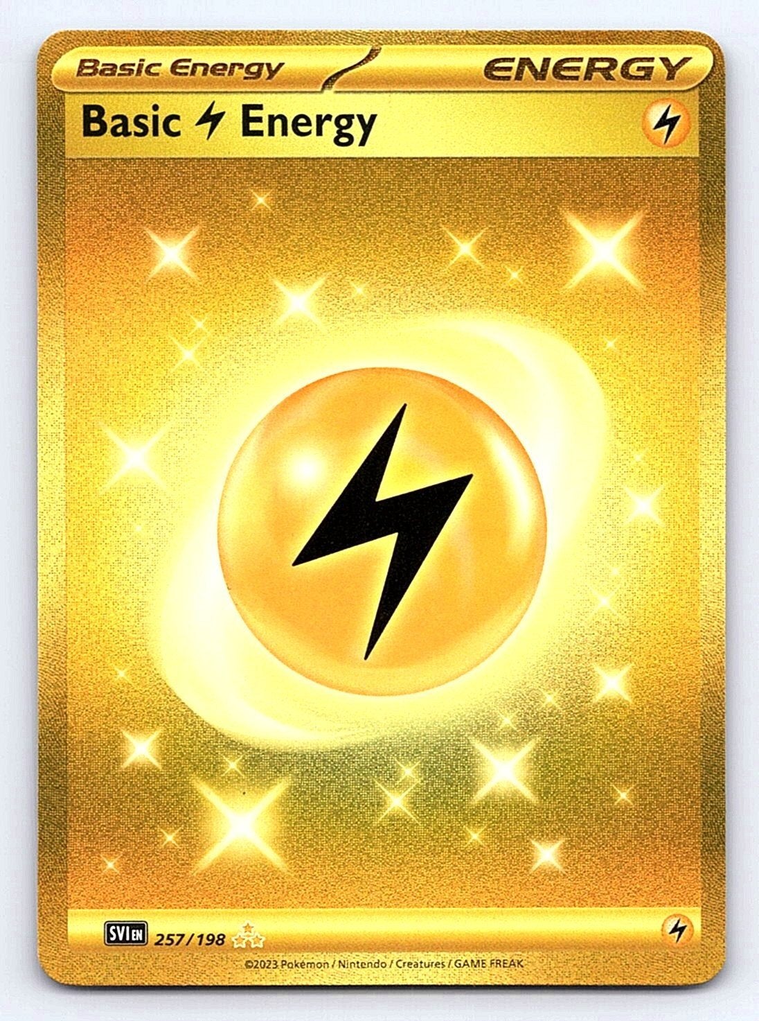 Pokémon Basic Lighting Energy SVI 257/198, Ophalen of Verzenden, Zo goed als nieuw, Losse kaart, Foil