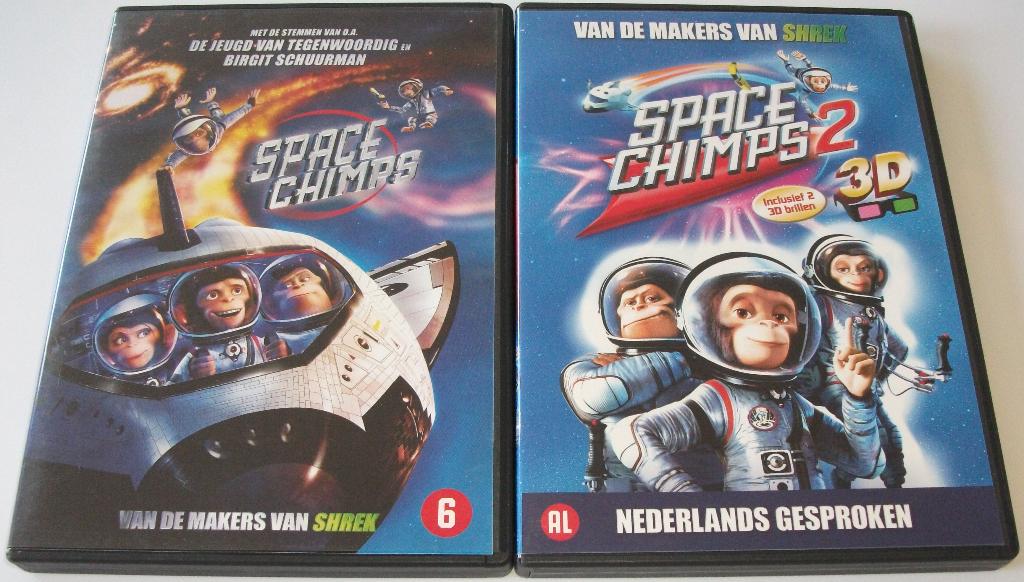 Dvd *** SPACE CHIMPS *** Deel 1 + 2, Cd's en Dvd's, Dvd's | Tekenfilms en Animatie, Zo goed als nieuw, Amerikaans, Tekenfilm, Alle leeftijden