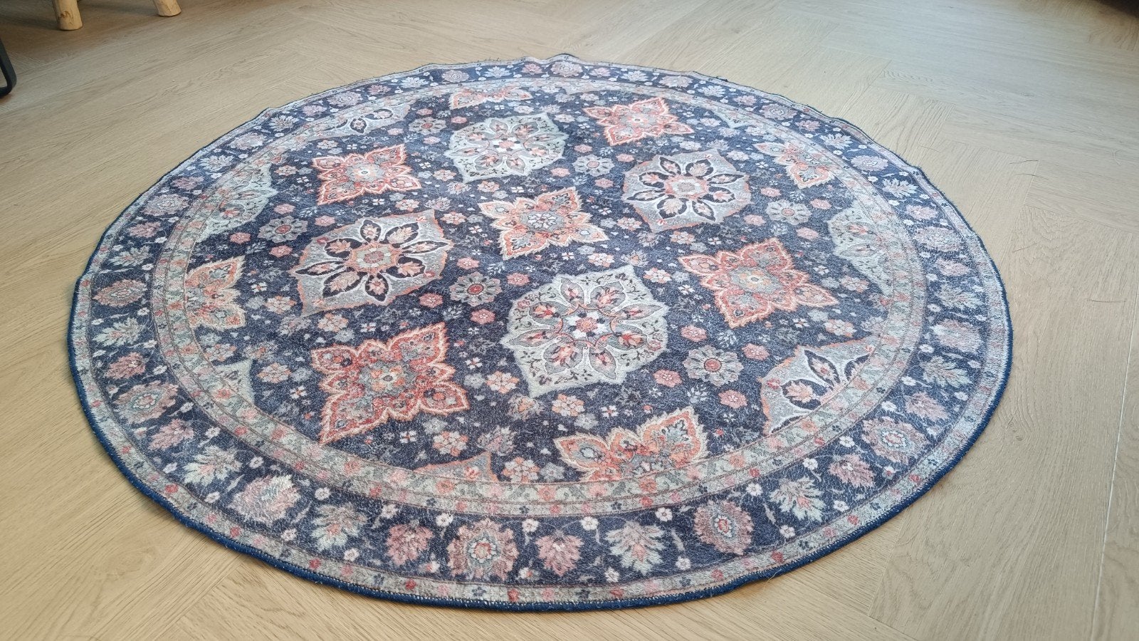 Rond rustic vloerkleed Volero/Fraai, Ø 120 cm, Ophalen, Rond, 100 tot 150 cm, 100 tot 150 cm