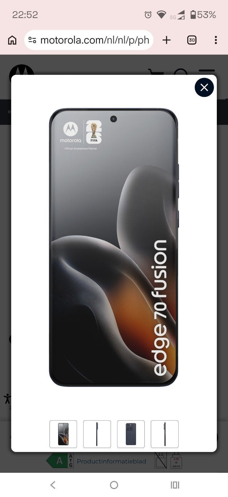 Motorola Edge 70 Fusion - Zo goed als nieuw, met doos, Ophalen of Verzenden, Zo goed als nieuw, Zonder simlock, Zonder abonnement