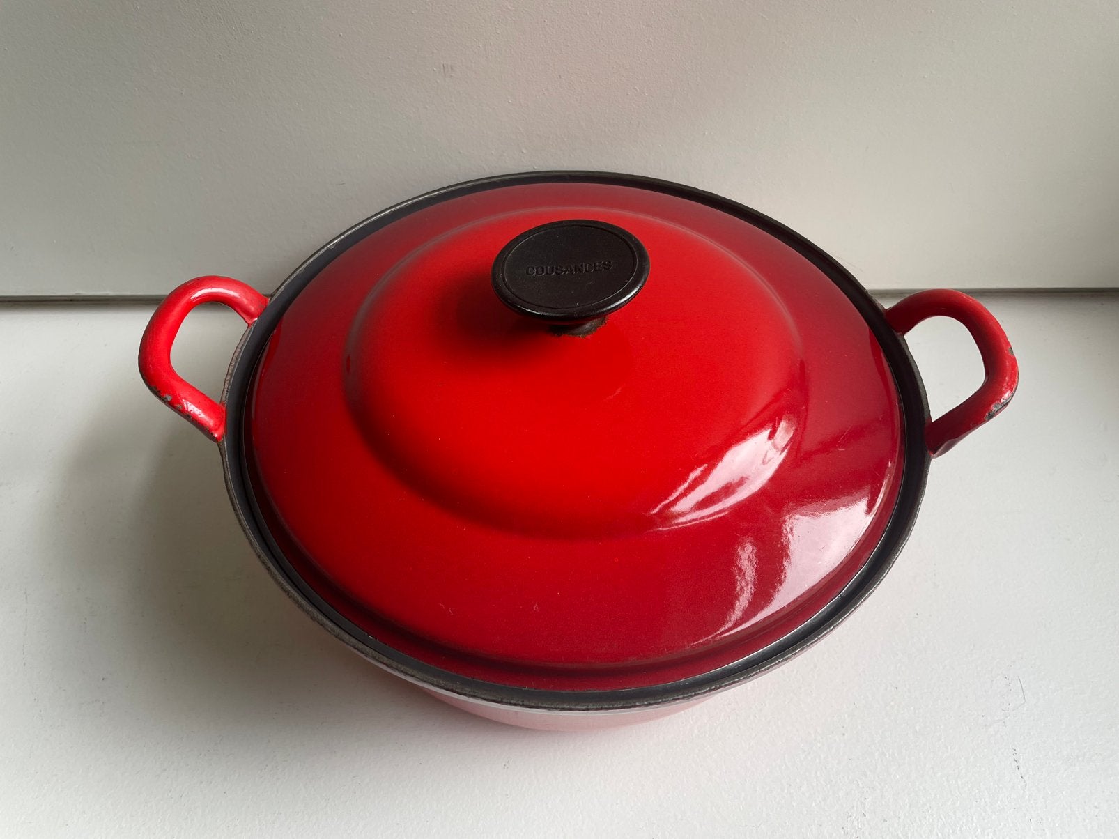 Gietijzeren braadpan Cousances /Le Creuset, Huis en Inrichting, Keuken | Potten en Pannen, Ophalen of Verzenden, Gebruikt, Gietijzer