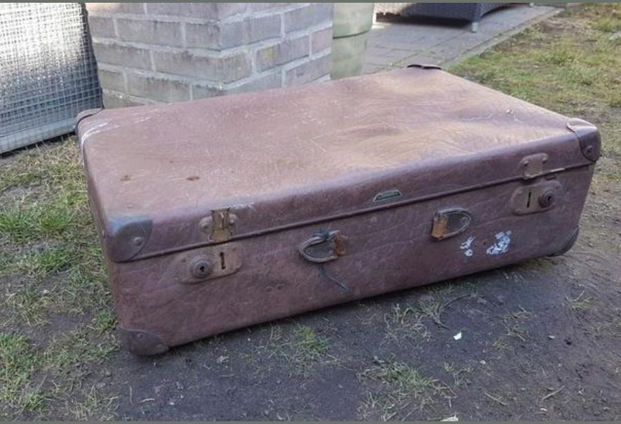 Prachtige antieke brocante koffer - koffers antiek landelijk, Overige materialen, Minder dan 50 cm, 50 tot 100 cm, Ophalen of Verzenden