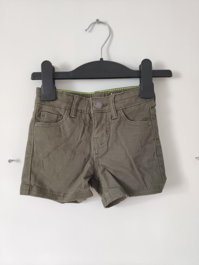 Hema denim short korte spijkerbroek kaki legergroen 86-92 ni, Kinderen en Baby's, Babykleding | Maat 86, Broekje, Jongetje of Meisje