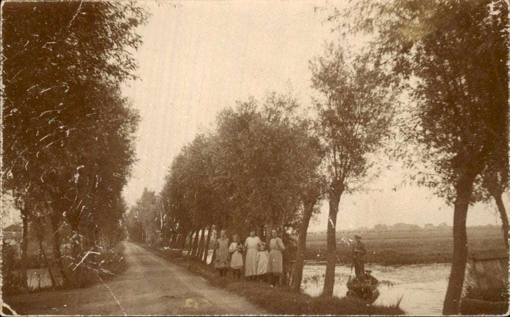 Achterbroek Berkenwoude Stolwijk - Fotokaart weg, Ophalen of Verzenden, Voor 1920, Ongelopen, Zuid-Holland