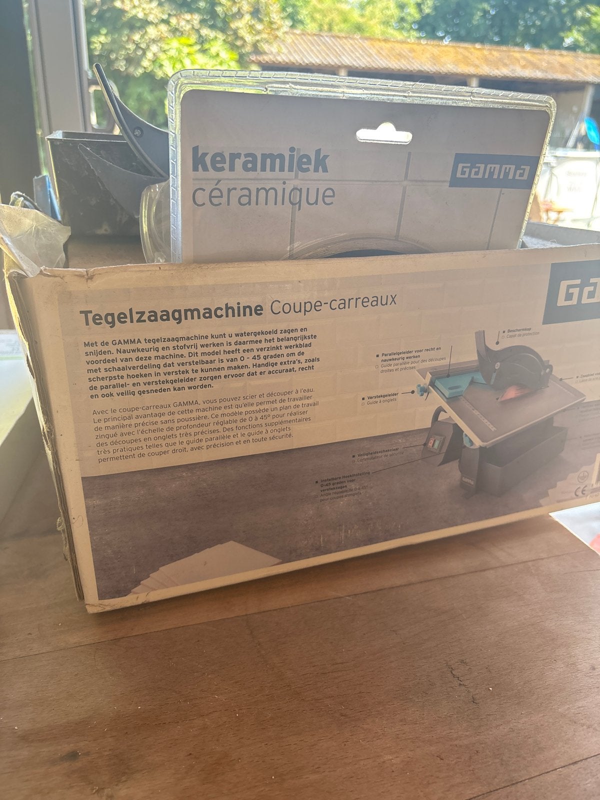 Gamma Tegelzaagmachine (gebruikt) met nieuwe diamantslijpsch, Doe-het-zelf en Verbouw, Ophalen, Gebruikt, Keramiek