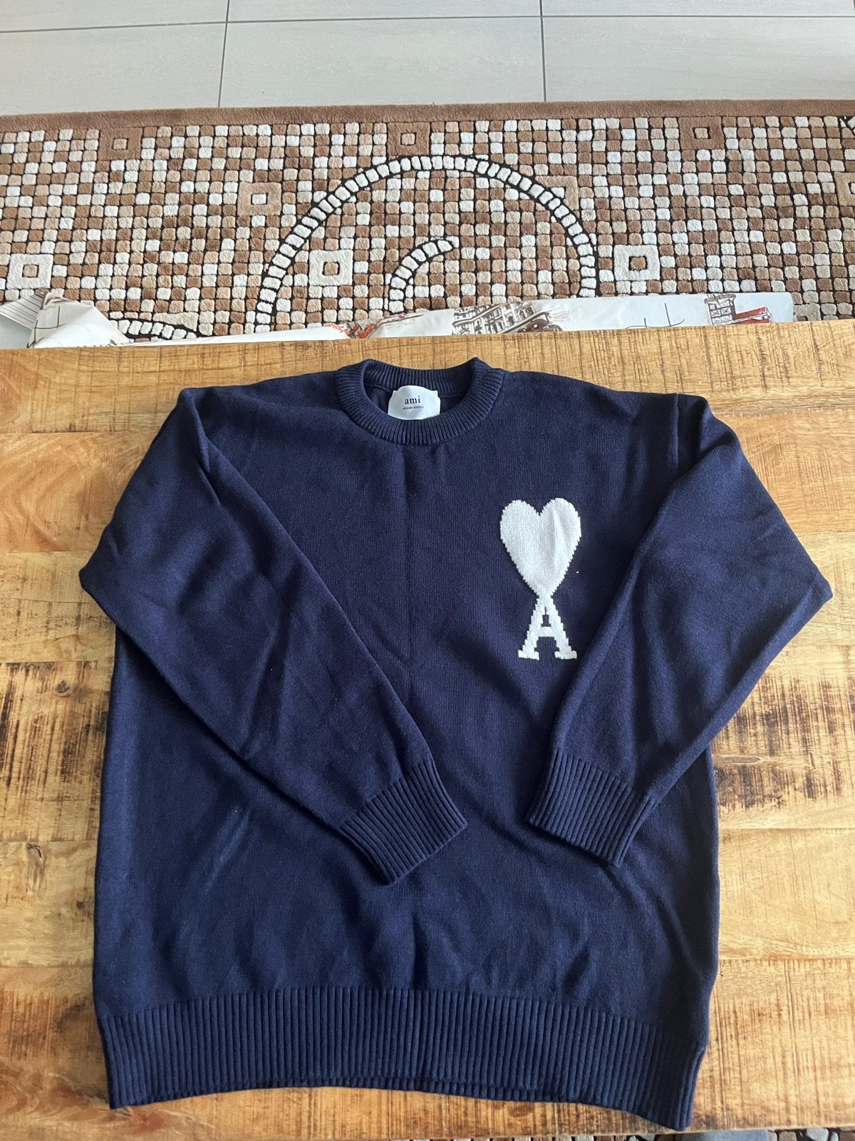 Ami Paris Trui - Donkerblauw Maat L, Ophalen of Verzenden, Zo goed als nieuw, Maat 52/54 (L), Blauw