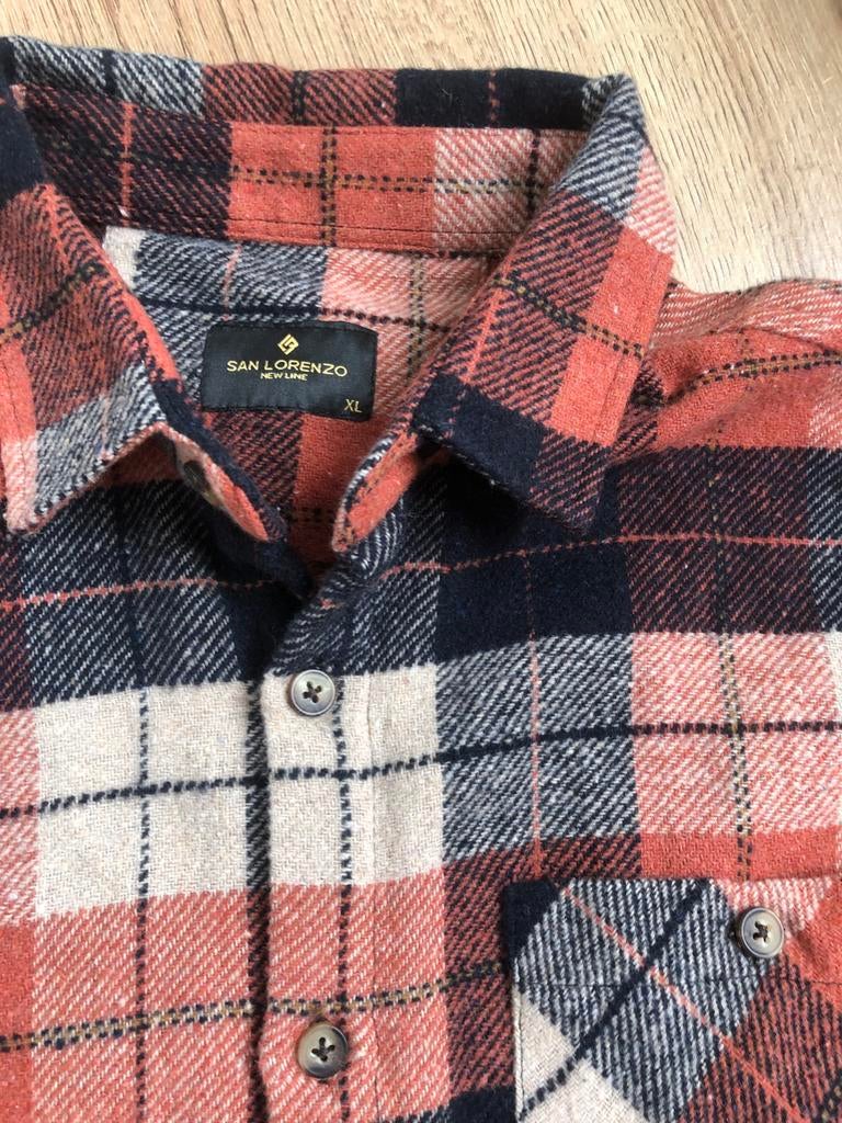 San lorenzo houthakkers overhemd xl katoen oranje zwart, Kleding | Heren, Zwart, Ophalen of Verzenden, Zo goed als nieuw, X