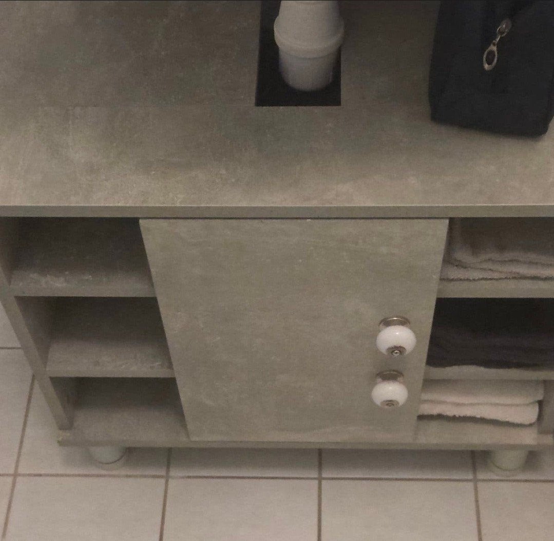 wastafel meubel  betongrijs, Ophalen of Verzenden, Zo goed als nieuw