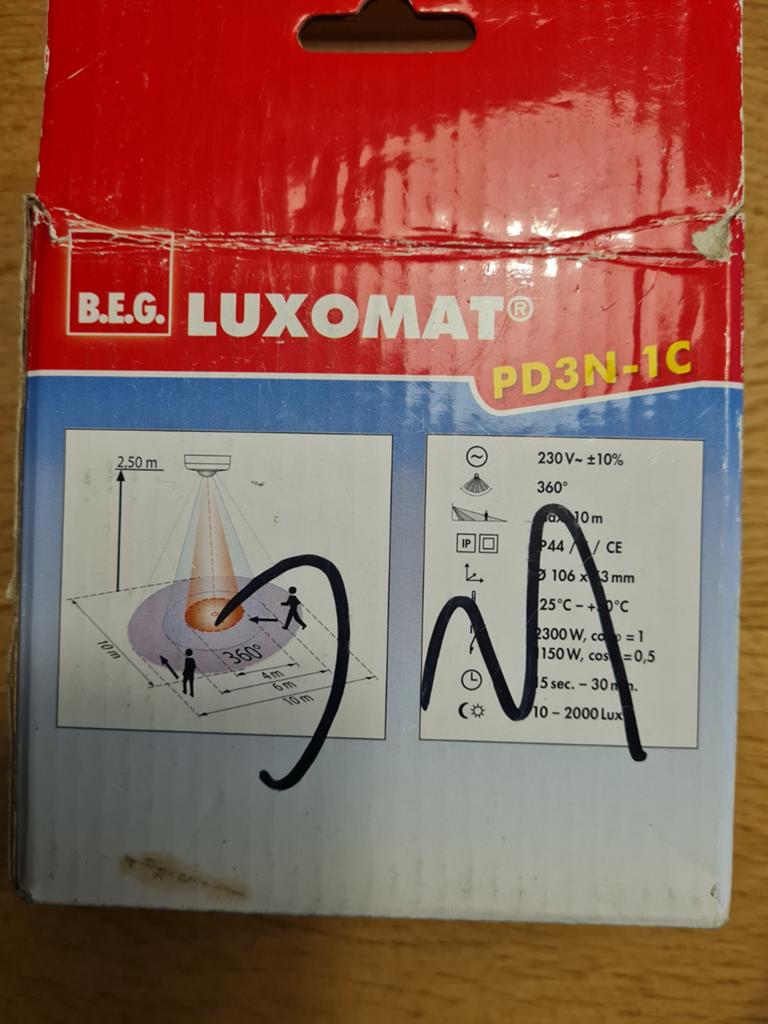 B.E.G. LUXOMAT PD3N-1C Plafond Bewegingsmelder Nieuw, Ophalen of Verzenden, Nieuw, Schakelaar