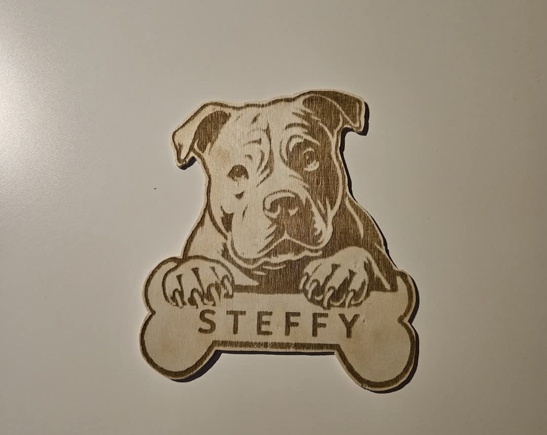 Portret foto hond op hout (gepersonaliseerd), Dieren en Toebehoren, Ophalen of Verzenden