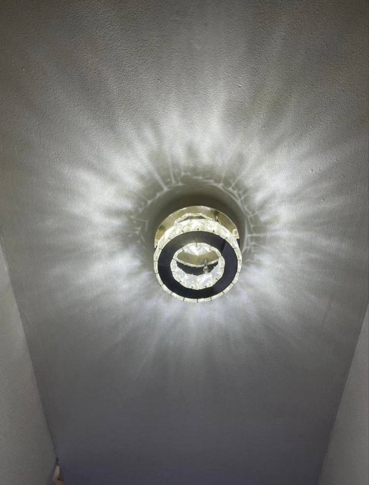 Moderne LED Plafondlamp met Kristallen Decoratie, Zilver, Modern, LED, Ophalen of Verzenden