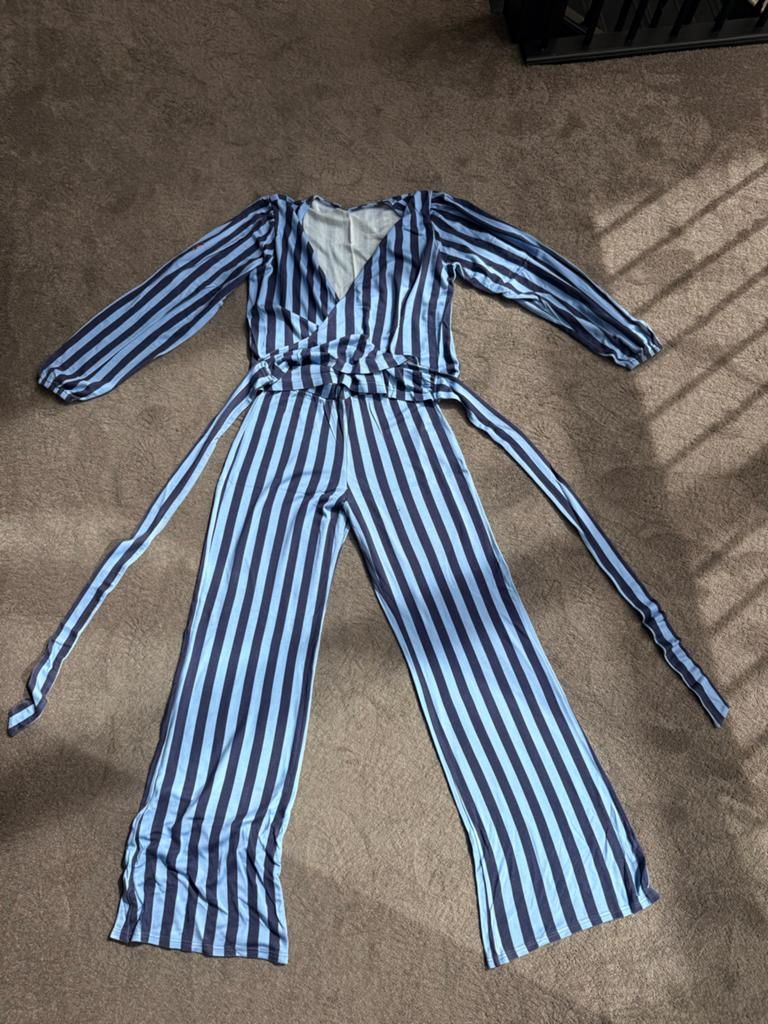 Ellastiek Amsterdam gestreepte set maat M/L, Kleding | Dames, Jumpsuits, Ophalen of Verzenden, Zo goed als nieuw, Maat 38/40 (M)