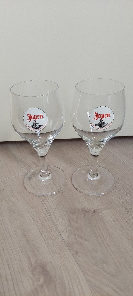 2 Bierglazen Jopen, Ophalen of Verzenden, Gebruikt, Bierglas
