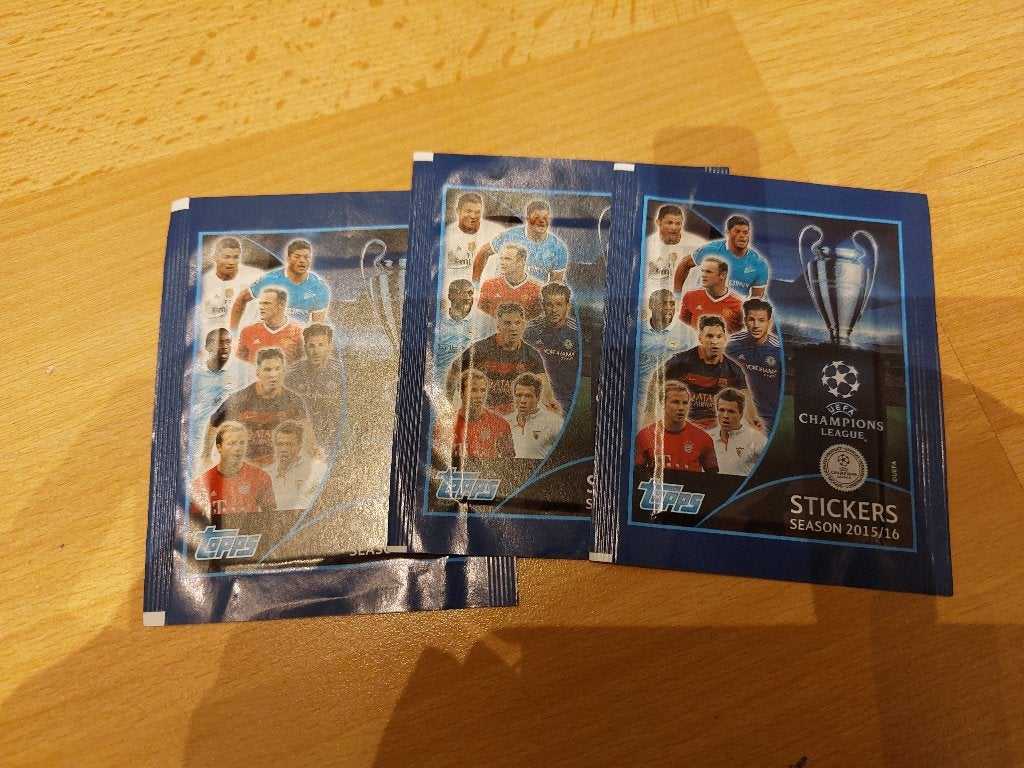 Panini Champions league 2015-2016 zakje 3x, Ophalen, Nieuw, Sport