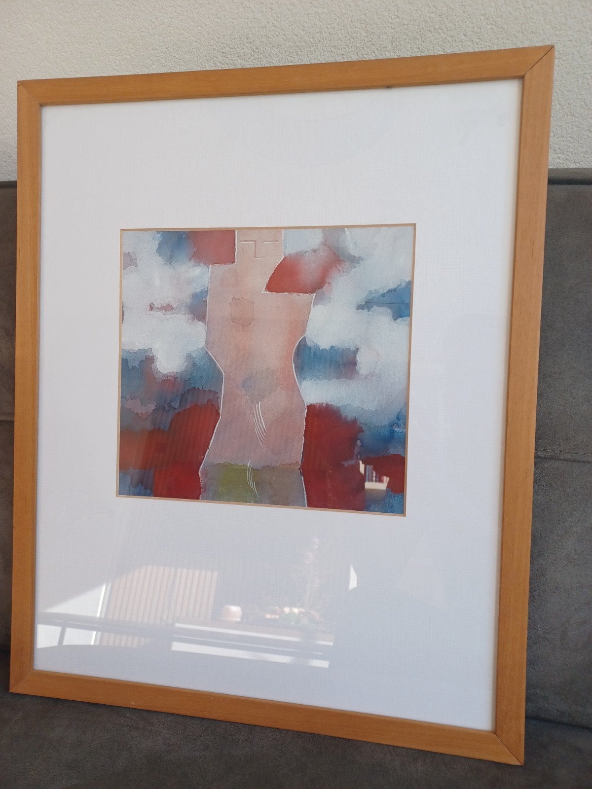 Abstract Aquarel van Marleen Stegeman - Ingelijst, Ophalen, Abstract, Aquarel, Overige onderwerpen