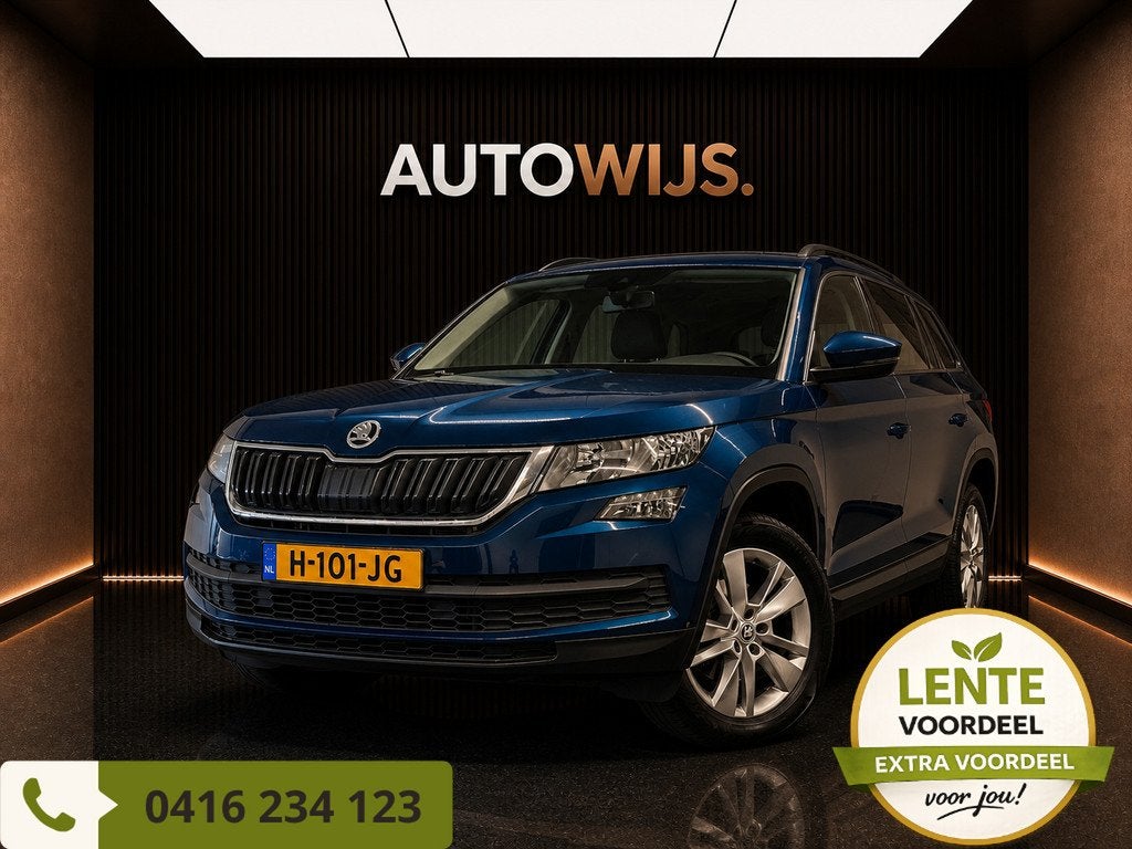 Skoda Kodiaq 1.5 TSI Ambition|AUT|TREKHAAK|PDC|GOED ONDERHOU, Auto's, Skoda, Stof, 4 cilinders, 150 pk, Blauw