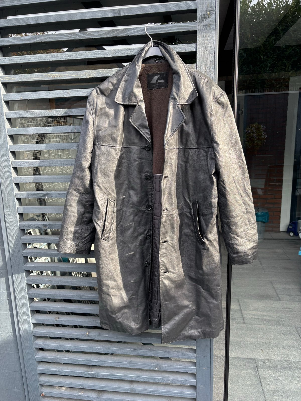 Lange leren jas Angelo Litrico XXL bestemd voor de solex #, Ophalen of Verzenden, Zo goed als nieuw, Maat 56/58 (XL), Zwart