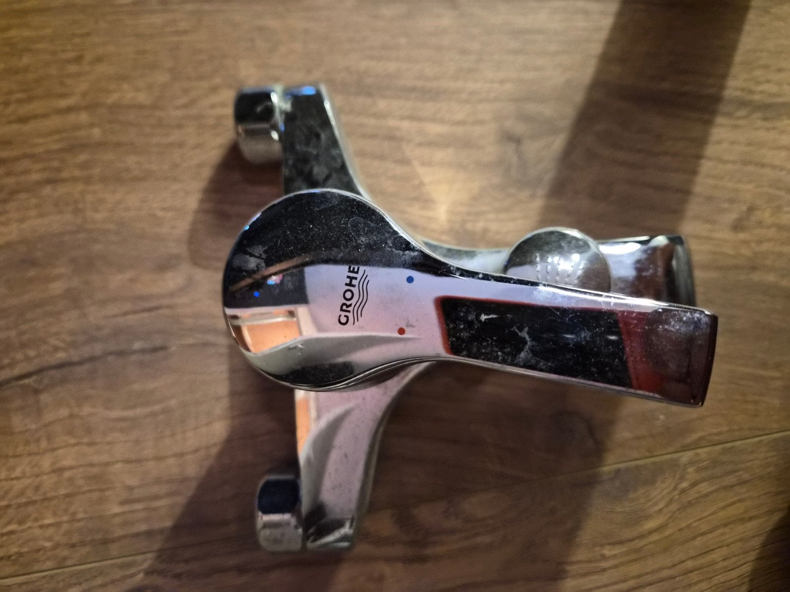 Grohe badkraan met handdouche - Chroom, Ophalen of Verzenden, Gebruikt, Chroom, Kraan