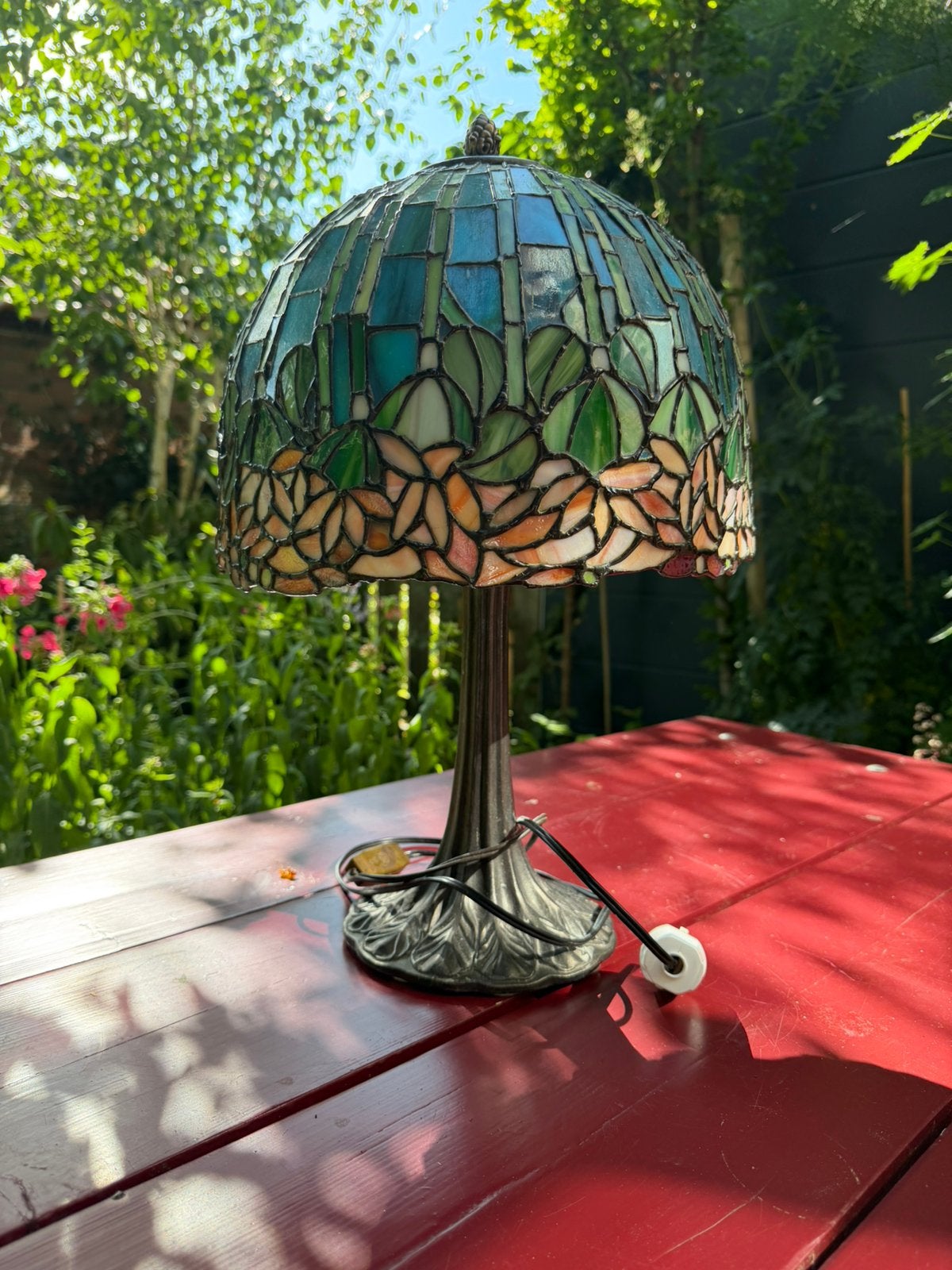 Glas in lood tafellamp Tiffany style, Huis en Inrichting, Lampen | Tafellampen, Ophalen, Tiffany Style, Handgemaakt, Glas
