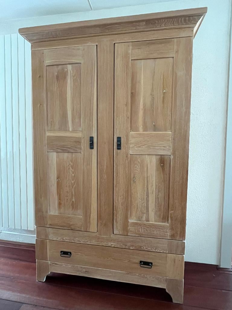 Opbergkast/Boekenkast/Broodkast white-wash geolied eiken, Ophalen, Zo goed als nieuw