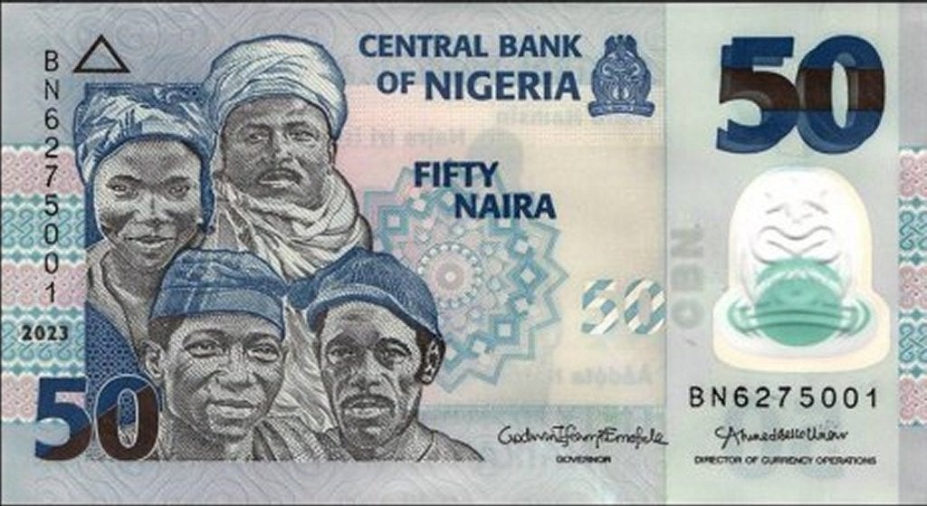 Nigeria bankbiljet 50 Naira 2023 Polymer, Pick 40m UNC, Ophalen of Verzenden, Nigeria, Los biljet
