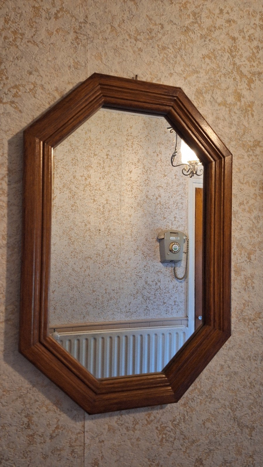 Vintage Spiegel met Houten Lijst, Huis en Inrichting, Ophalen, Minder dan 50 cm, Gebruikt, Minder dan 100 cm