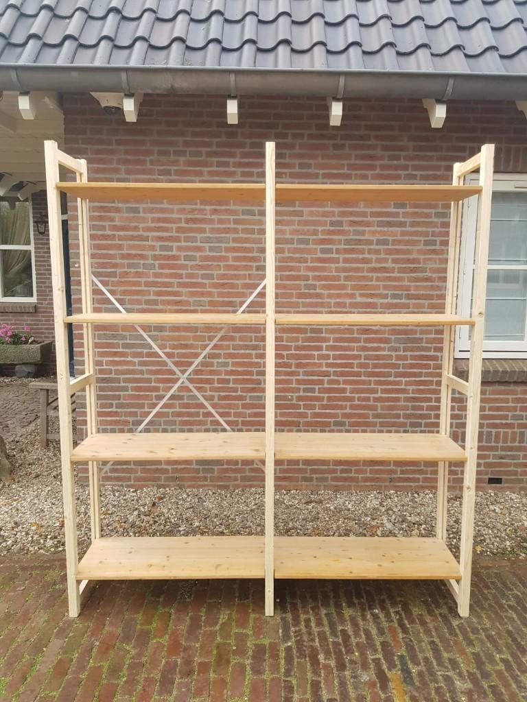 Houten stelling legbordstelling magazijnstelling opbergkast, Ophalen, Zo goed als nieuw