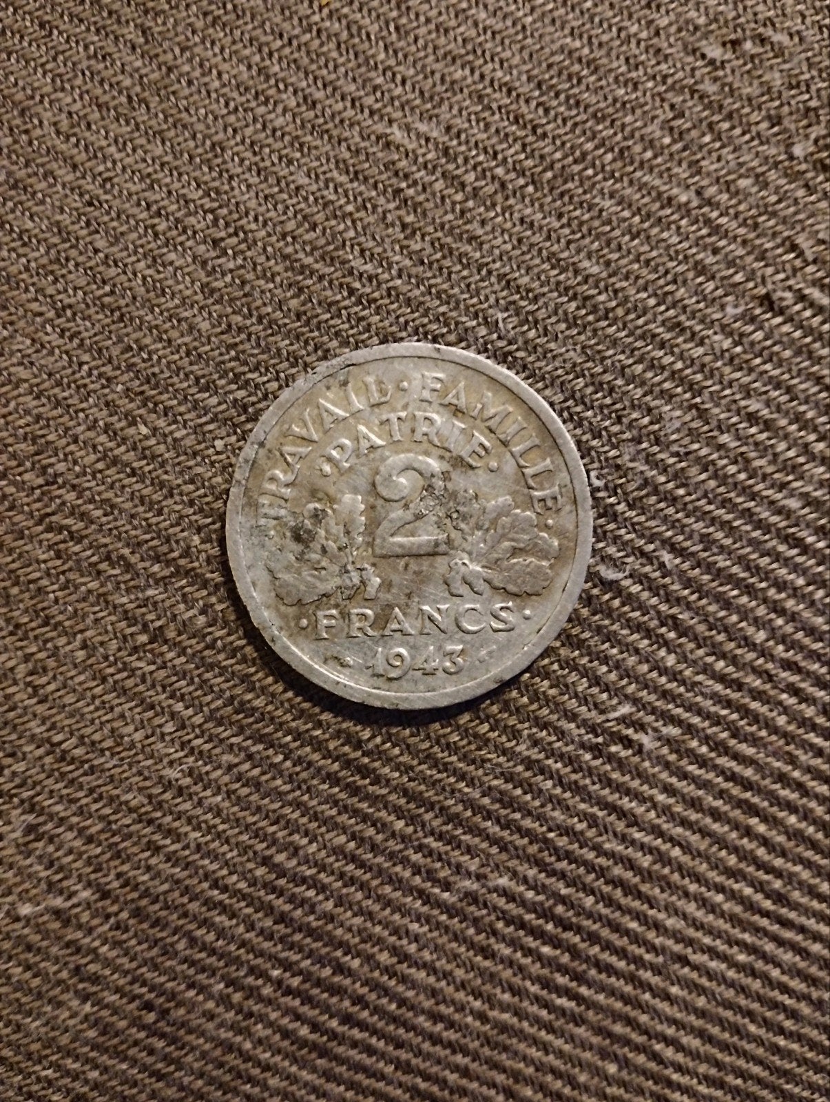 2 Francs 1943 Frankrijk - Vichy Regime Munt (M-0285), Verzenden, Frankrijk, Losse munt
