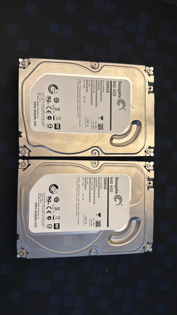 Seagate NAS HDD 2 TB (2x), Computers en Software, Harde schijven, Intern, 2000 GB, HDD, Ophalen of Verzenden