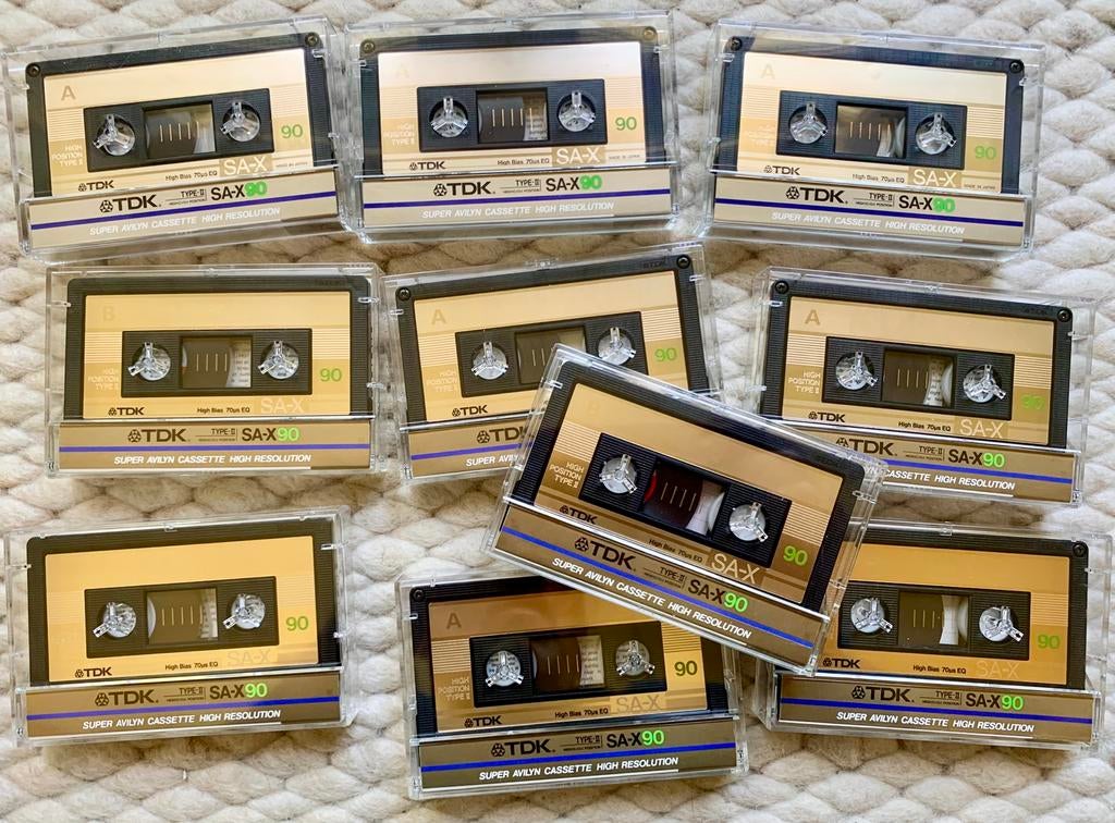 GERESERVEERD 10 TDK SA-X90 goud 1986 cassettebandjes SA-X 90, Gebruikt, 2 t/m 25 bandjes, Ophalen of Verzenden, Voorbespeeld