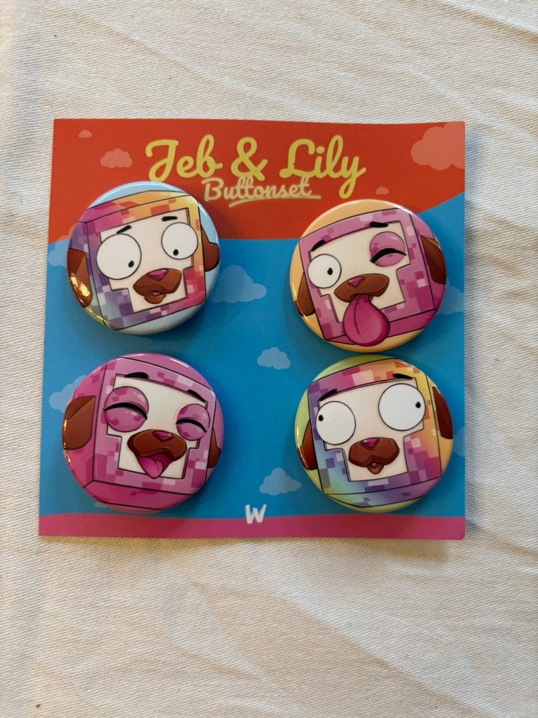 Jeb & lily buttonset - nieuw woutershop schaap minecraft!, Ophalen of Verzenden, Nieuw, Figuurtje, Button