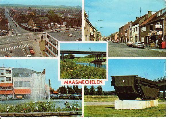 Ansichtkaart	Maasmechelen (België)	5-luik, Verzamelen, Ansichtkaarten | België, Verzenden, 1960 tot 1980, Gelopen, Limburg