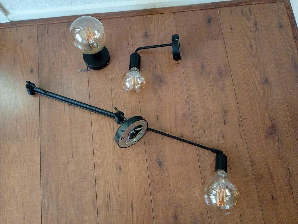 Zwarte lampen, Ophalen, Gebruikt, Metaal, E27 (groot)