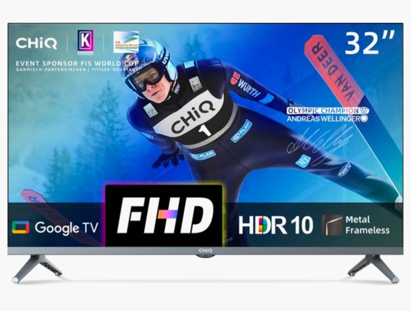 CHiQ L32H8CG - 32 inch Full HD Google TV - Metaal, LED, 50 Hz, 80 tot 100 cm, Zo goed als nieuw