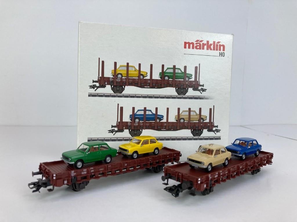 Märklin 46404 - Set Platte Wagens "DAF 66" - NS, Wisselstroom, -, -, Ophalen of Verzenden