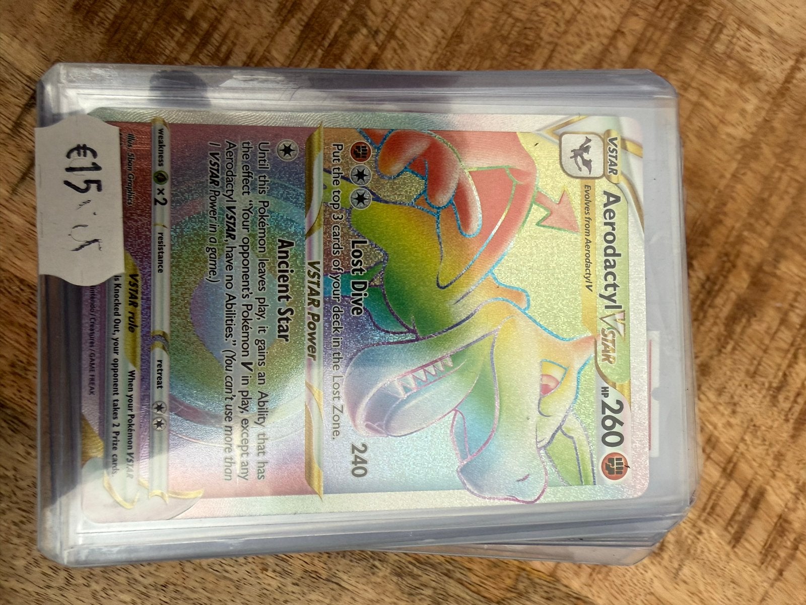 Pokémon TCG: Aerodactyl VSTAR (Rainbow Rare), Ophalen of Verzenden, Zo goed als nieuw, Losse kaart, Foil