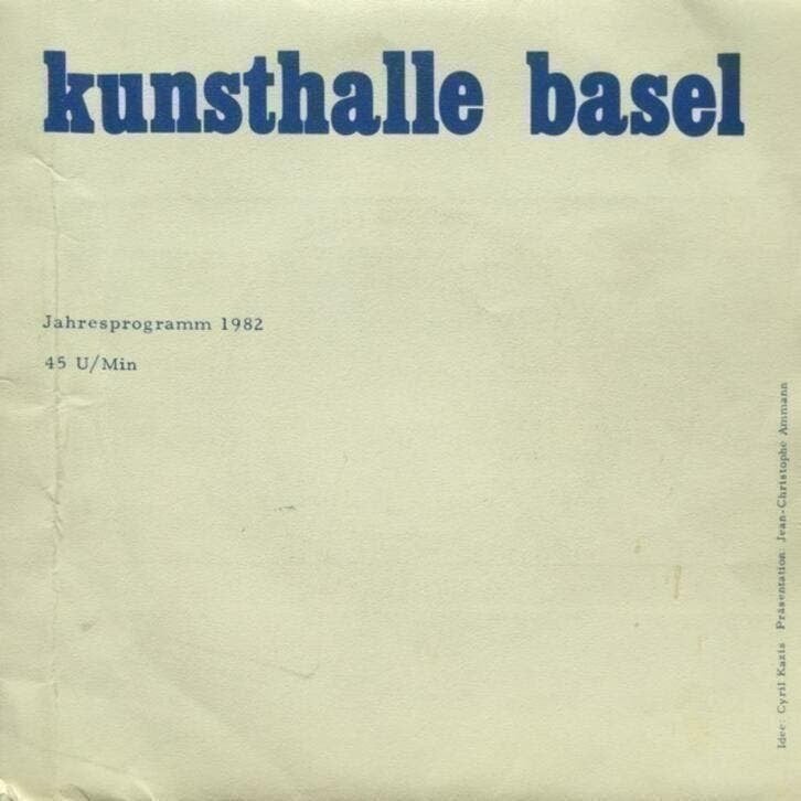 Jean-Christophe Ammann Kunsthalle Basel Jahresprogramm 1982, Ophalen of Verzenden, Zo goed als nieuw