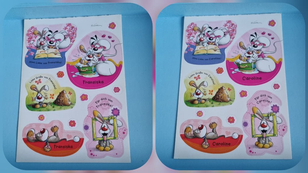 Stickervellen uit naamblok, Verzamelen, Diddl, Ophalen of Verzenden, Diddl, Zo goed als nieuw, Papier, Kaart of Schrift
