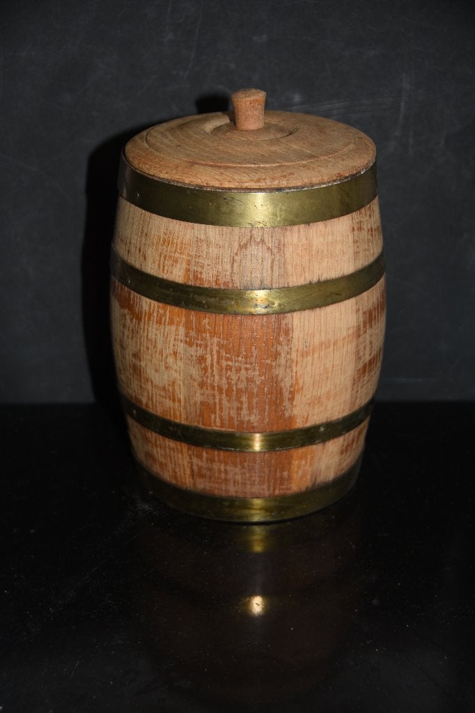 Oude eiken houten Schimmelpenninck Marca Selecta tabakspot, Verzamelen, Verzenden, Gebruikt, Tabaksdoos of Verpakking