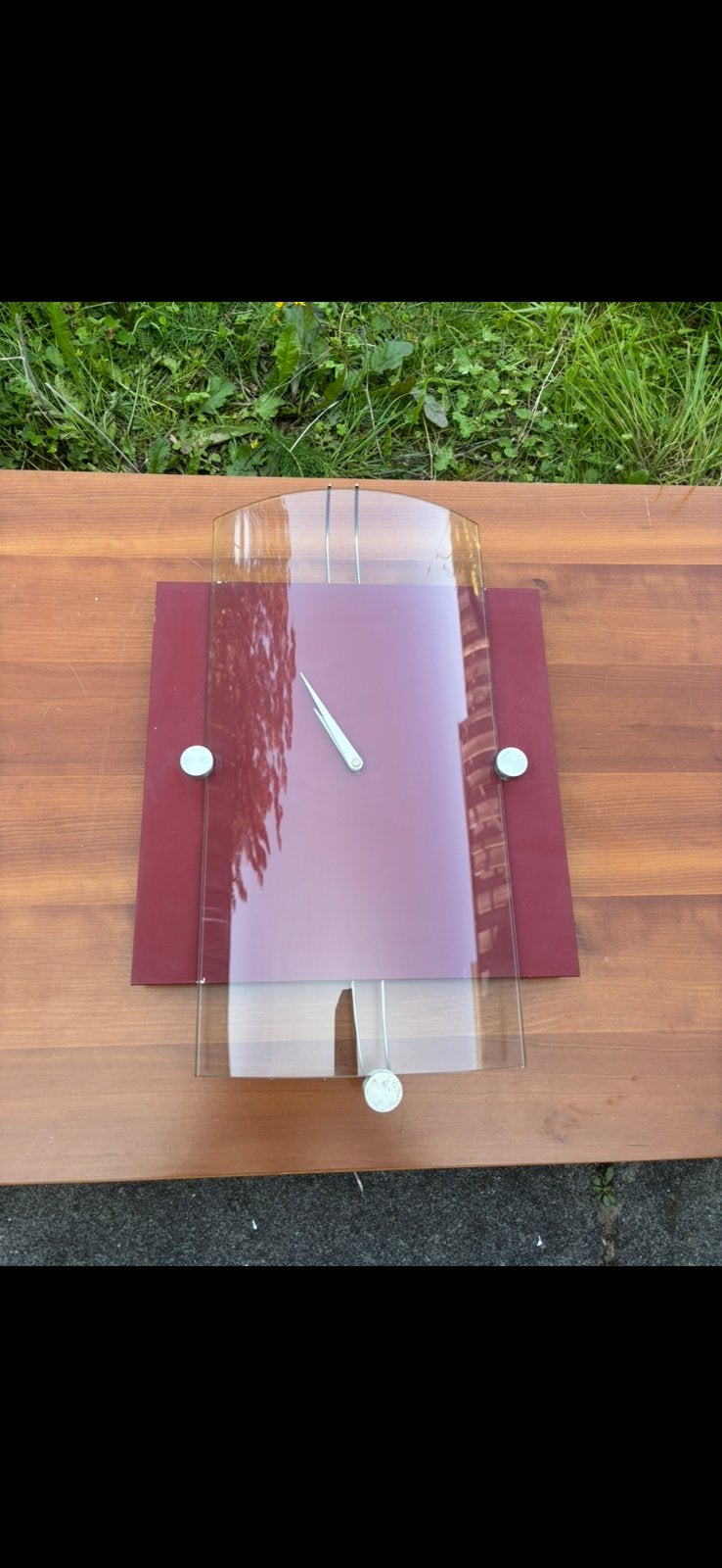 Aparte Jaren 80 klok, Ophalen of Verzenden, Gebruikt, Wandklok