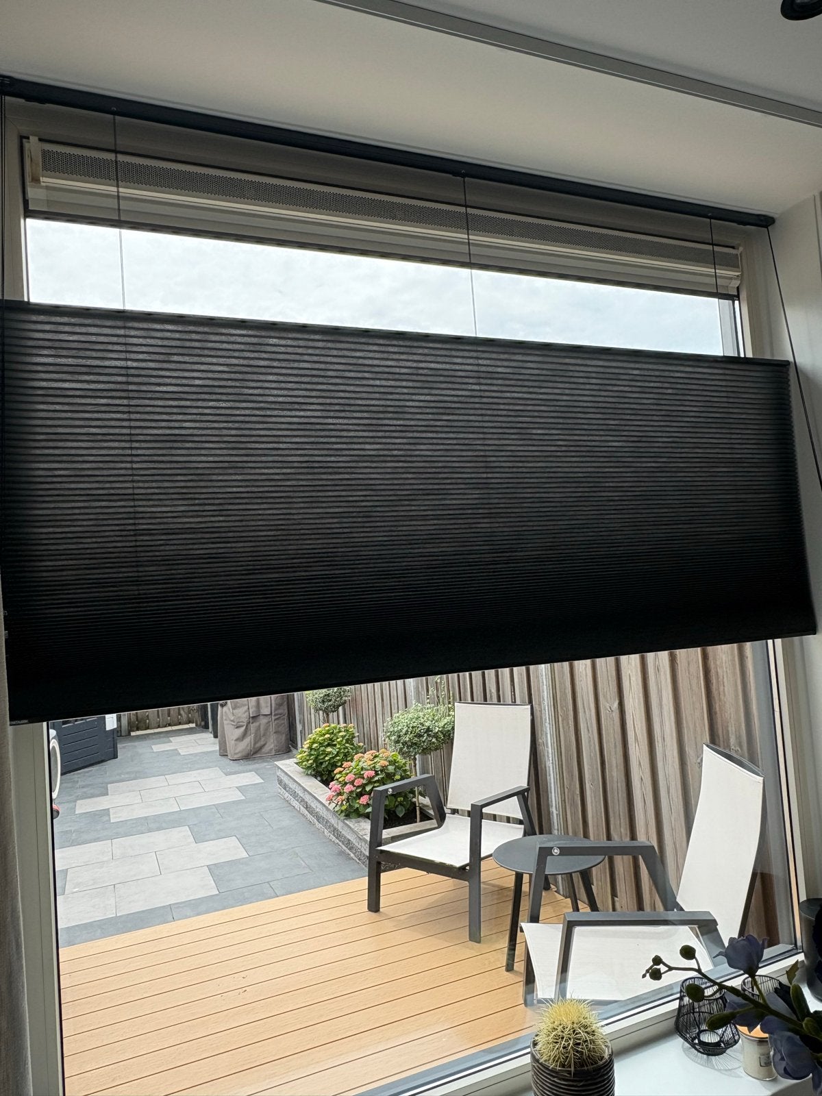 Veneta plissé gordijn jet black top down bottom up 171,5x182, Ophalen, Zo goed als nieuw, Zwart, 150 tot 200 cm