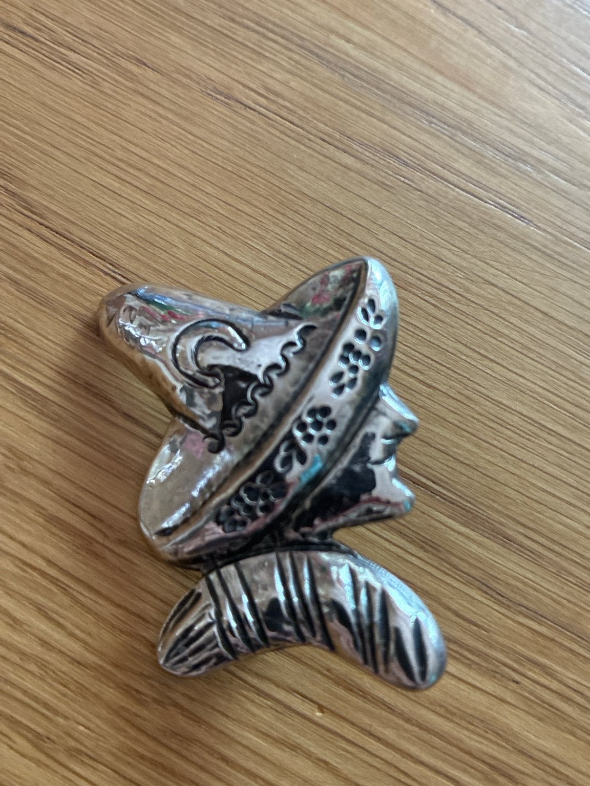 Vintage Mexicaanse Zilveren Broche - Hoog Gehalte 985, Sieraden, Tassen en Uiterlijk, Antieke sieraden, Ophalen of Verzenden, Zilver