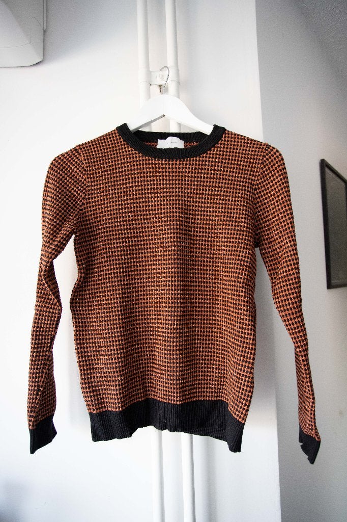 Oranje trui met glitter Neo Noir maat S, Neo Noir, Oranje, Ophalen of Verzenden, Zo goed als nieuw