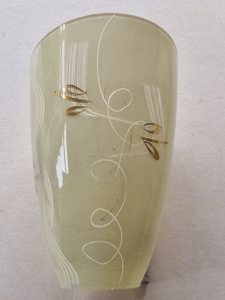Glazen lampenkap. Vintage. Jaren 50/60. Schuin model, Ophalen of Verzenden, Gebruikt, Crème