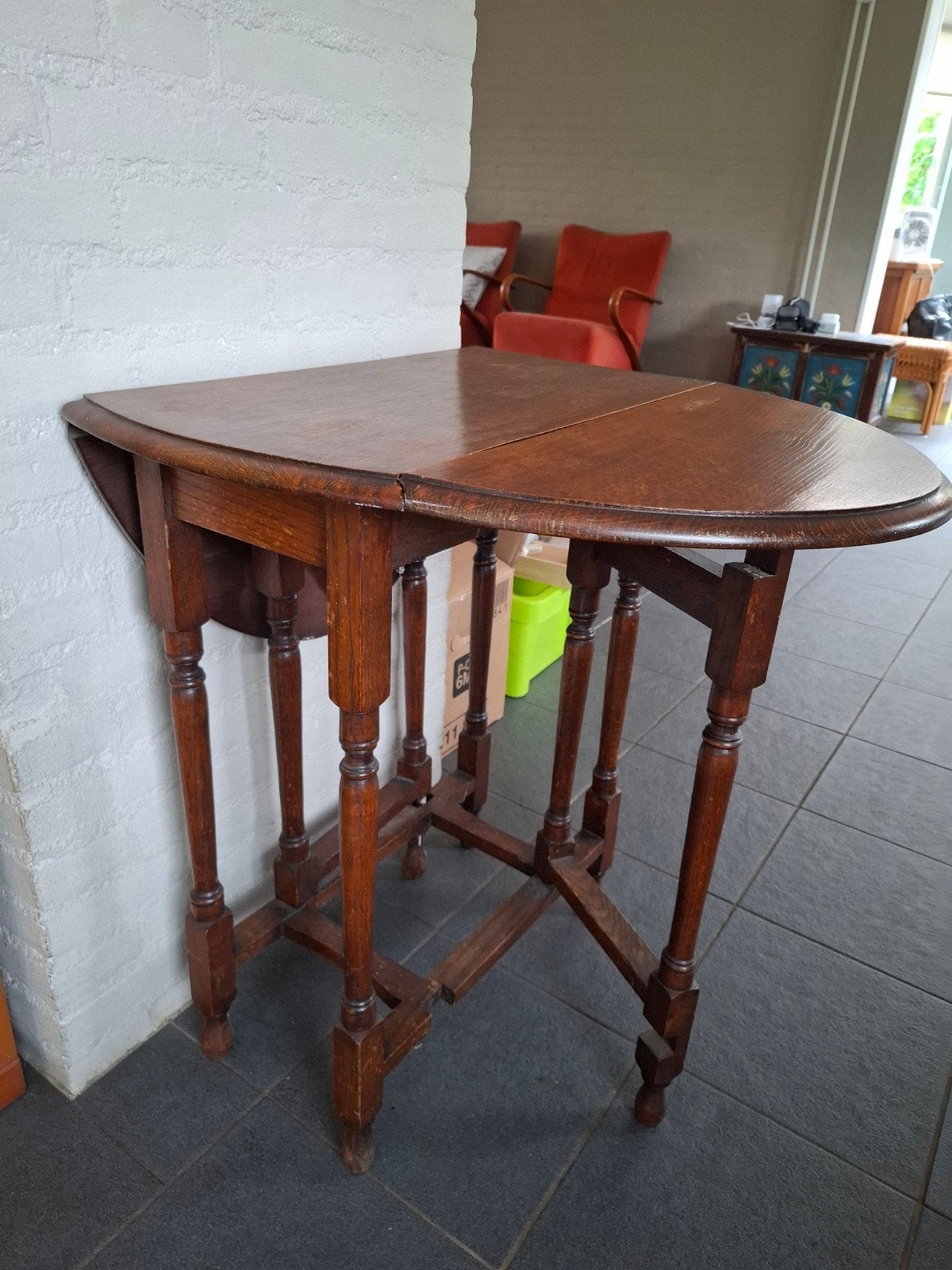Mooie antieke Engelse eiken hangoortafel, Ophalen