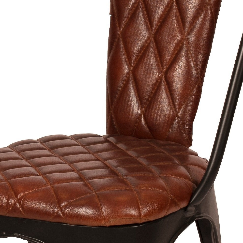 Industriële Horecastoel Vintage Eetkamerstoel Stoel Leer, Info@dehanzeherten.nl, De Hanze Herten BV, Bruin, Nieuw