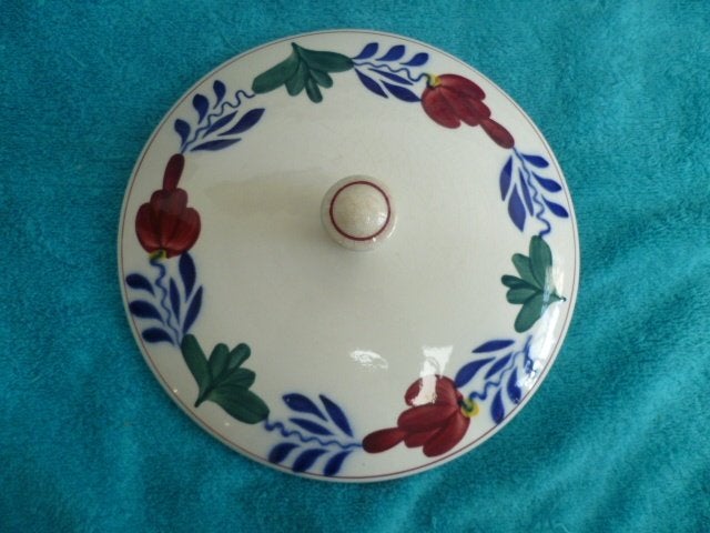 Boerenbont deksel 19 cm - voor dekschaal, Overige merken, Ophalen of Verzenden, Zo goed als nieuw, Aardewerk