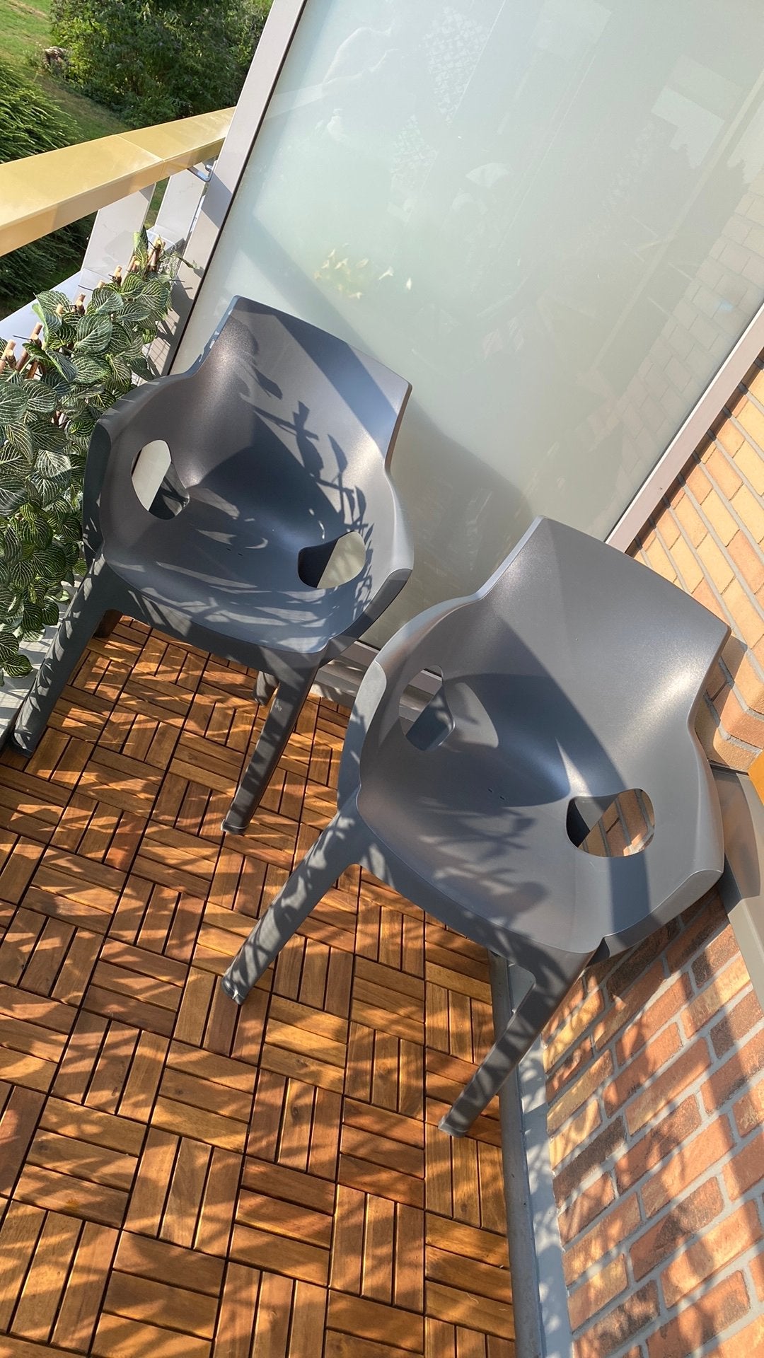2 grijze kuipstoelen, Ophalen, Kunststof